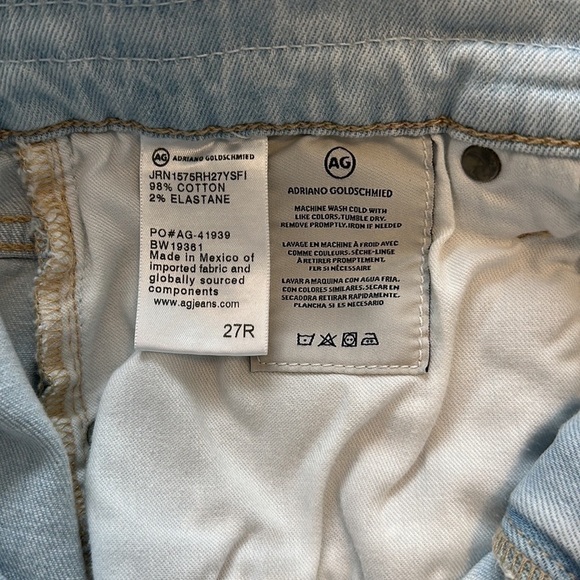 AG | Adriano Goldschmied Light Wash Distressed Ex Boyfriend Slim Jeans - Size 27 - Picture 11 of 15